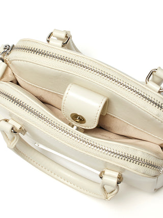 DOUBLE ZIPPER MINI CROSS BAG IN WHITE