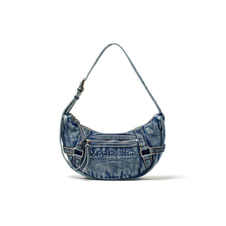 MATIN WASHED DENIM MINI HOBO BAG IN BLUE