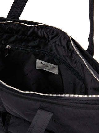 POCKET UTILITY NYLON BIG SHOULDER BAG IN BLACK