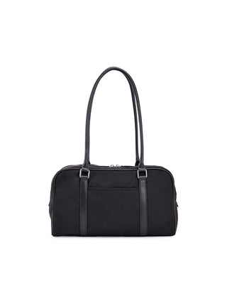DOUBLE POCKET SPORTY TOTE BAG IN BLACK