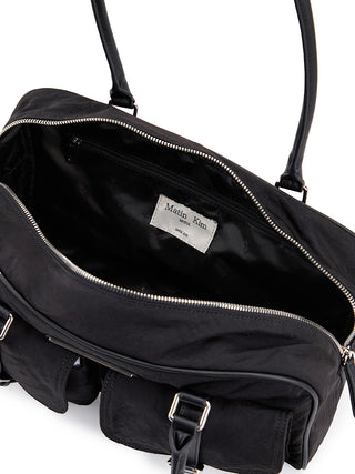 DOUBLE POCKET SPORTY TOTE BAG IN BLACK