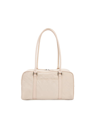 DOUBLE POCKET SPORTY TOTE BAG IN BEIGE