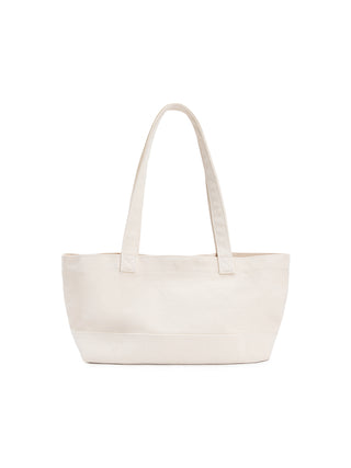 MATIN LOGO CANVAS WIDE SHOULDER BAG IN IVORY