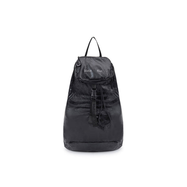 GLOSSY PACKABLE BACKPACK IN BLACK