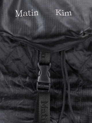 GLOSSY PACKABLE BACKPACK IN BLACK