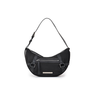 FABRIC ARC HOBO BAG IN BLACK