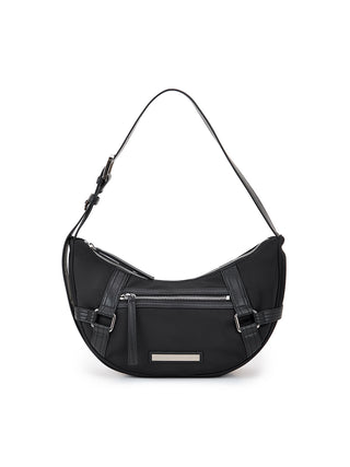 FABRIC ARC HOBO BAG IN BLACK
