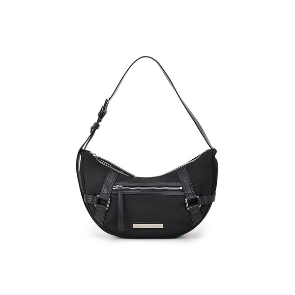 FABRIC ARC HOBO BAG IN BLACK
