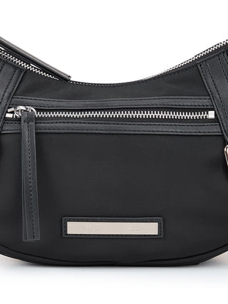 FABRIC ARC HOBO BAG IN BLACK