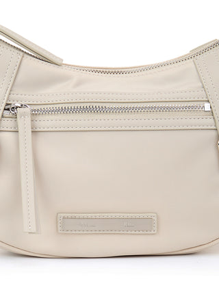 FABRIC ARC HOBO BAG IN LIGHT GREY