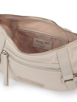 FABRIC ARC HOBO BAG IN LIGHT GREY