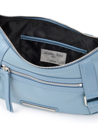 FABRIC ARC HOBO BAG IN SMOKE BLUE