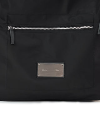 EMBOSSED LOGO FABRIC SHOULDER BAG IN BLACK