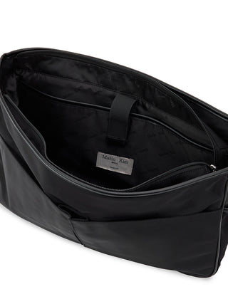 TWO BUCKLE MESSENGER BAG IN BLACK