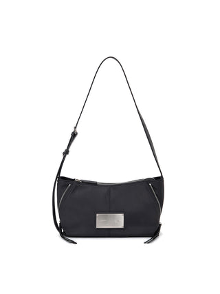 SIDE ZIPPER FABRIC TWO WAY BAG IN BLACK