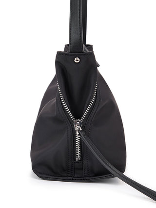 SIDE ZIPPER FABRIC TWO WAY BAG IN BLACK