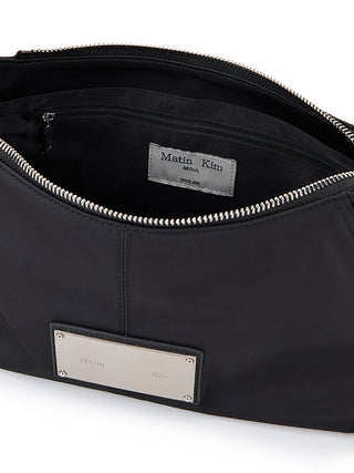 SIDE ZIPPER FABRIC TWO WAY BAG IN BLACK