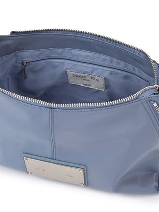 SIDE ZIPPER FABRIC TWO WAY BAG IN BLUE