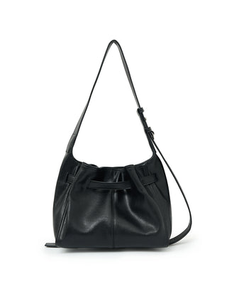 BELTED VOLUNN SMALL BUCKET BAG IN BLACK