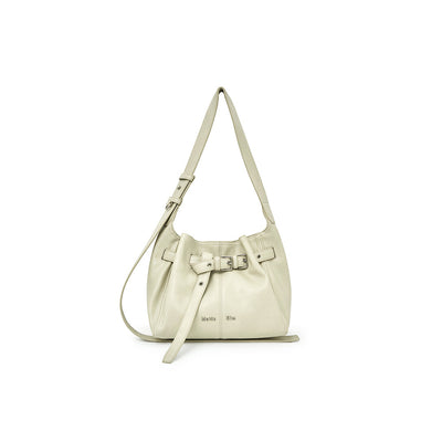 BELTED VOLUNN SMALL BUCKET BAG IN IVORY