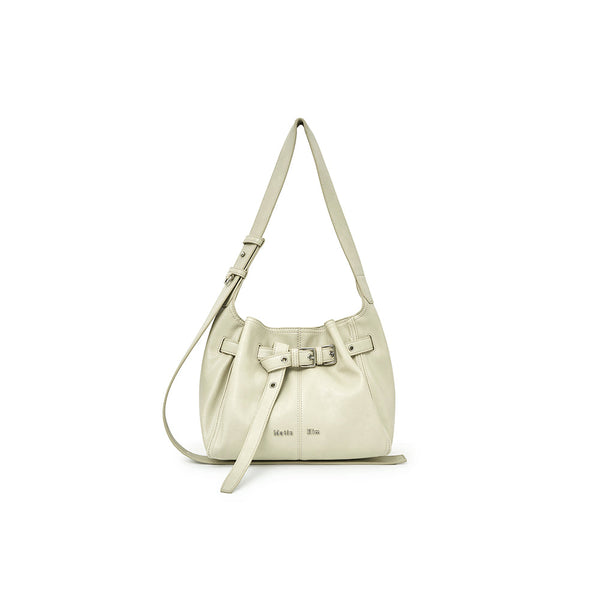 BELTED VOLUNN SMALL BUCKET BAG IN IVORY