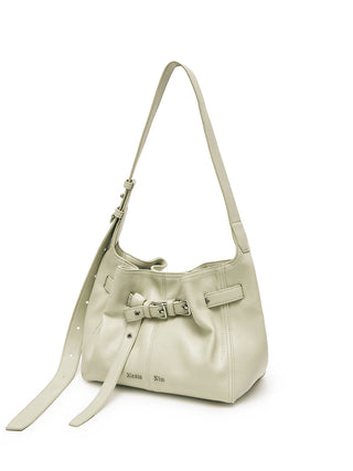 BELTED VOLUNN SMALL BUCKET BAG IN IVORY