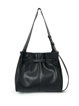 BELTED VOLUNN MID BUCKET BAG IN BLACK