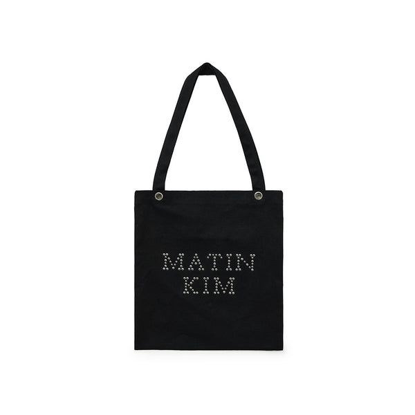 MATIN LOGO STUD ECOBAG IN BLACK