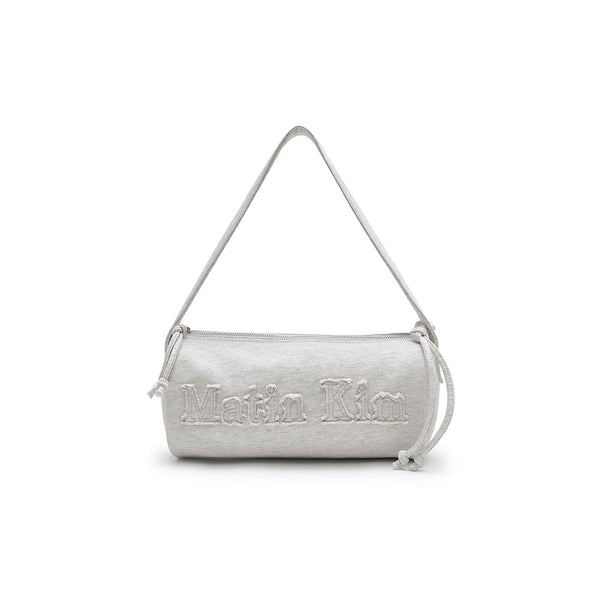 APPLIQUE LOGO JERSEY DUFFLE BAG IN LIGHT BEIGE