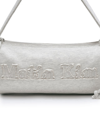 APPLIQUE LOGO JERSEY DUFFLE BAG IN LIGHT BEIGE
