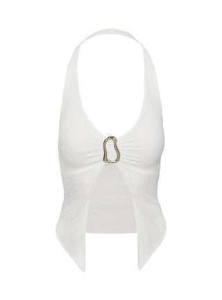 Moderna Halter Lace Top White