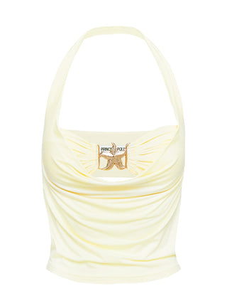 Money Talks Star Detail Top Yellow