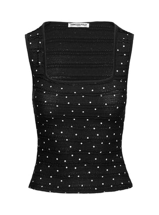 Moonie Ruched Top Black  White