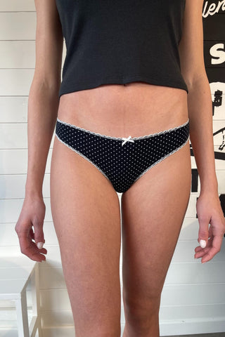 Polka Dots Scallop Bow Underwear