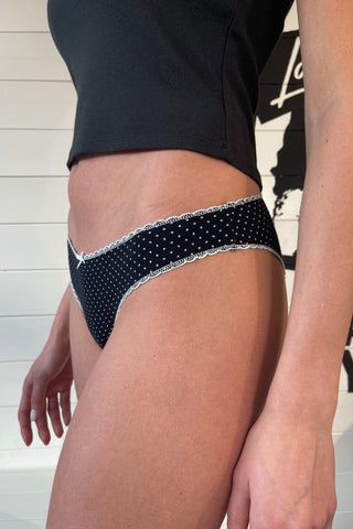 Polka Dots Scallop Bow Underwear