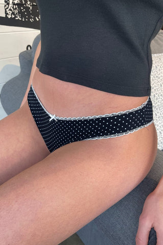 Polka Dots Scallop Bow Underwear