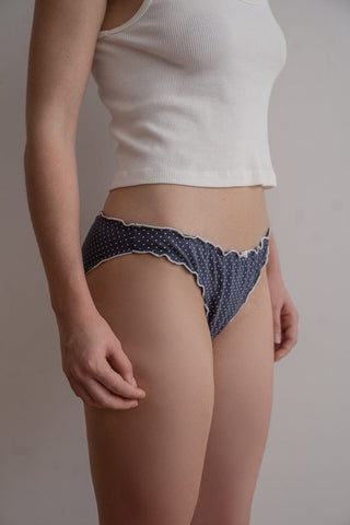Polka Dots Scallop Bow Underwear