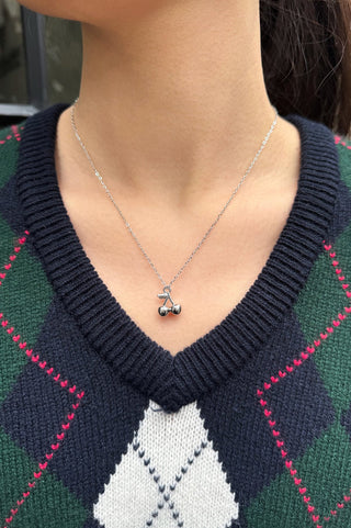 Sliver Cherry Necklace