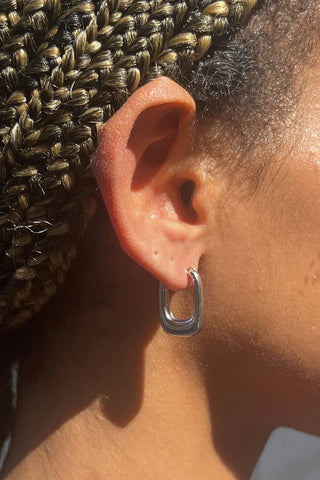 RECTANGLE HOOP EARRINGS