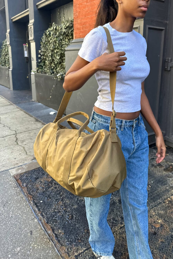 Khaki Canvas Duffle Bag
