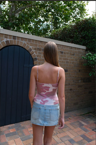 Skyler Light Pink Camouflage Tank