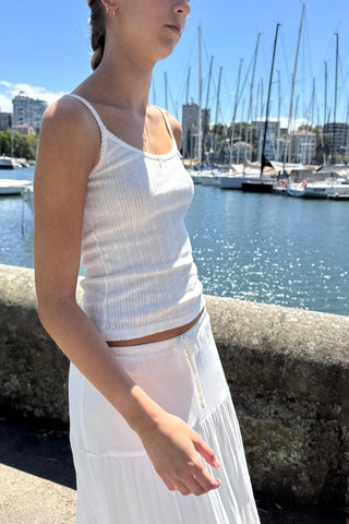 Skylar Ribbed Eyelet Tank