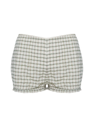 Mousie Micro Shorts Cream Plaid