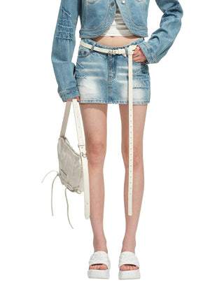 Mineral Blue Equestrian Denim Skirt