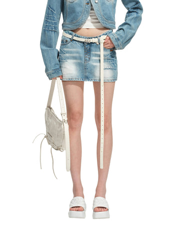 Mineral Blue Equestrian Denim Skirt