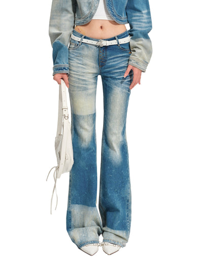 Color-Blocked Equestrian Jeans