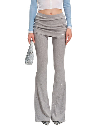 Sequin Mock Layered Knit Pants