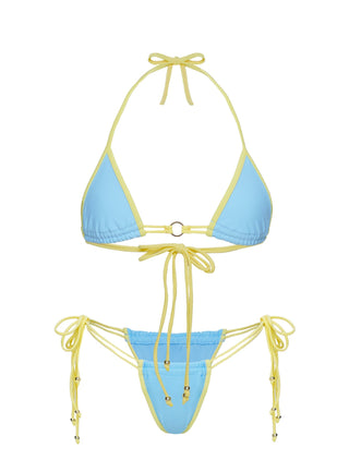 Nayeli Tie Side Bikini Bottoms Blue  Yellow