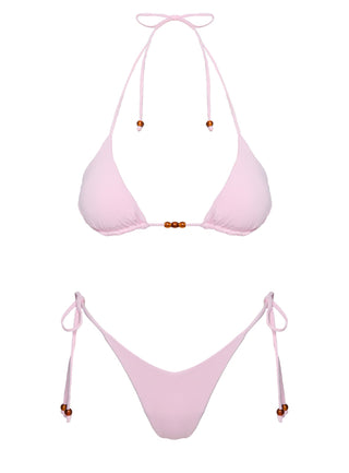 Nevaeh Beaded Triangle Bikini Top Pink
