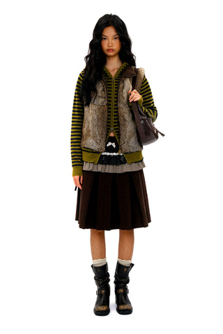[Moromoro2] Striped Hooded Cardigan
